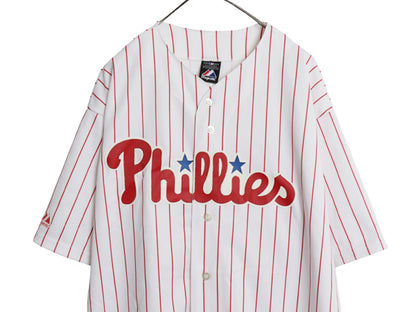USA製 フィリーズ ベースボール シャツ メンズ XXL / MLB オフィシャル マジェスティック 大リーグ ユニフォーム 重ね着 野球 大きいサイズ