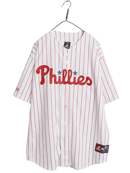 USA製 フィリーズ ベースボール シャツ メンズ XXL / MLB オフィシャル マジェスティック 大リーグ ユニフォーム 重ね着 野球 大きいサイズ