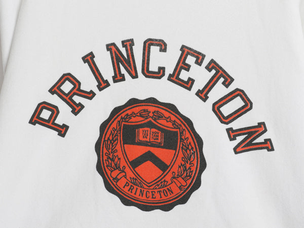 90s 2段 カレッジ プリント スウェット メンズ XXL / オールド トレーナー 裏起毛 クルーネック 大きいサイズ トップス シンプル ホワイト