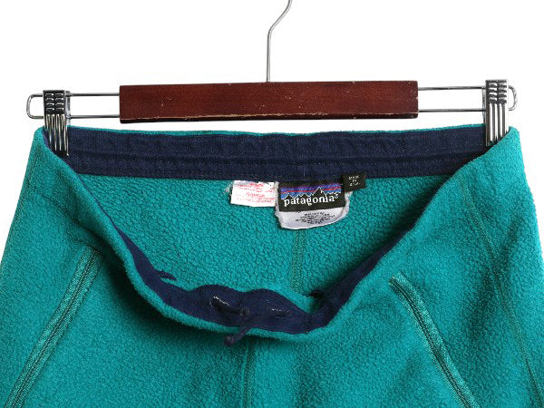 90s USA製 パタゴニア フリース パンツ レディース L メンズ M / オールド 90年製 旧タグ Rマーク アウトドア ポケット付き イージー 無地