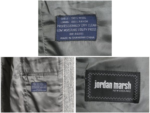 90s ハリスツイード テーラード ジャケット メンズ M 程/ オールド ウール ツイード ブレザー ヘリンボーン ストライプ トラッド シンプル