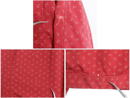 90s ローレン ラルフローレン コットン トラッカー ジャケット レディース XL オールド ヴィンテージ 1st ジージャン タイプ 花柄 総柄 赤