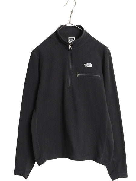 00s ノースフェイス フリース プルオーバー メンズ M / オールド アウトドア ロンT ハーフジップ 長袖 Tシャツ ハイネック 薄手 ブラック