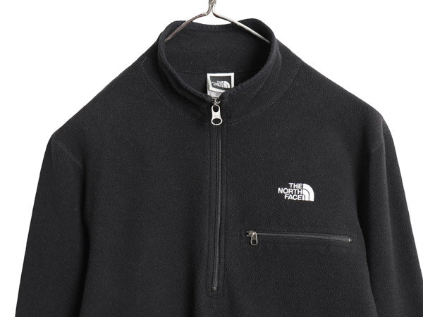 00s ノースフェイス フリース プルオーバー メンズ M / オールド アウトドア ロンT ハーフジップ 長袖 Tシャツ ハイネック 薄手 ブラック