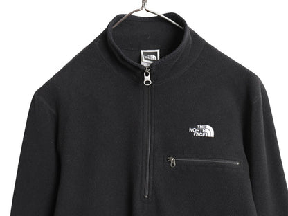 00s ノースフェイス フリース プルオーバー メンズ M / オールド アウトドア ロンT ハーフジップ 長袖 Tシャツ ハイネック 薄手 ブラック