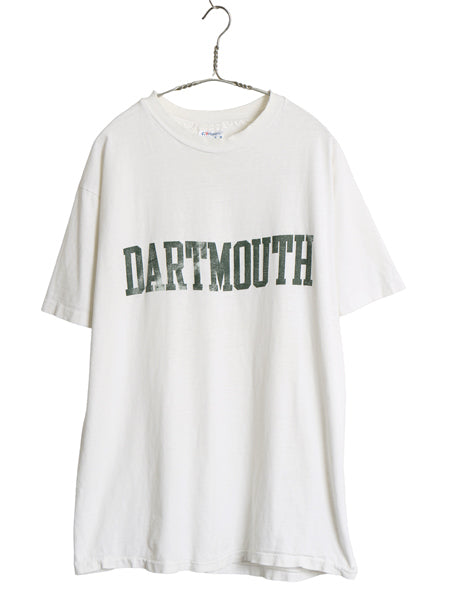 80s USA製 DARTMOUTH カレッジ プリント 半袖 Tシャツ メンズ XL 小さめ L 程 ヴィンテージ シングルステッチ ヘインズ 雰囲気系 ホワイト