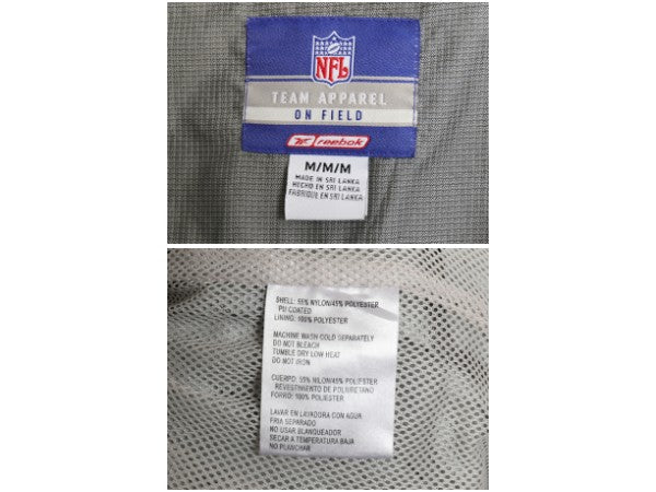 49ers ナイロン トラック ジャケット メンズ M / NFL オフィシャル リーボック フルジップ ウィンドブレーカー アメフト メッシュ ライナー