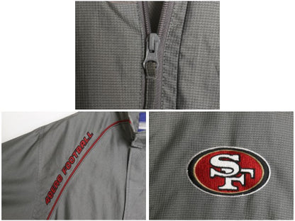 49ers ナイロン トラック ジャケット メンズ M / NFL オフィシャル リーボック フルジップ ウィンドブレーカー アメフト メッシュ ライナー