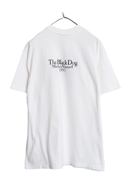 90s USA製 The Black Dog ドッグ イラスト プリント Tシャツ メンズ レディース L / オールド アニマル キャラクター シングルステッチ 白