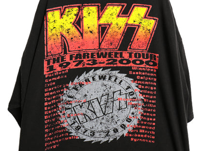 00s キッス 両面 ツアー プリント Tシャツ メンズ XL 古着 オールド 当時物 イラスト フォト グラフィック バンド ロック 大きいサイズ 黒