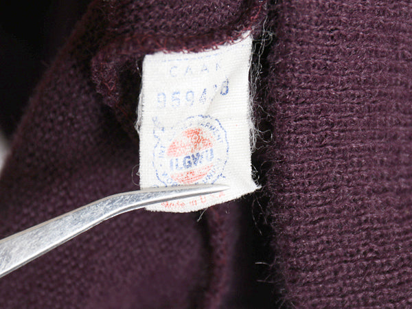 70s USA製 ラコステ Vネック アクリル ニット セーター メンズ レディース M / 古着 ヴィンテージ ワンポイント ワニ 刺繍 無地 パープル