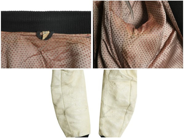 60s 70s USA製 ★ バトウィン 袖 本革 レザー ウール スタジャン メンズ L ヴィンテージ アワード ジャケット ブルゾン モノトーン 無地 黒