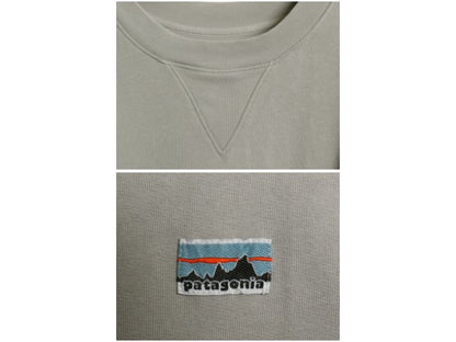 パタゴニア 前V クルーネック スウェット メンズ L 25年製 白タグ アウトドア トレーナー 長袖 Tシャツ ロンT 裏起毛なし 薄手 ゆったり 灰