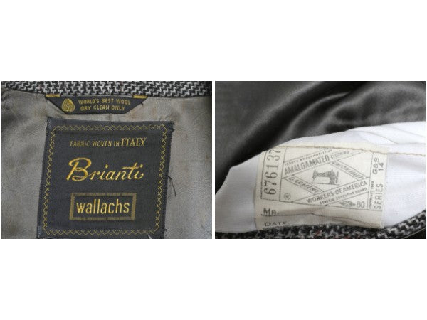 70s USA製 Brianti Wallachs チェスター ロング コート メンズ L 程 ヴィンテージ ツイード ウール グレン チェック フィールド トラッド 