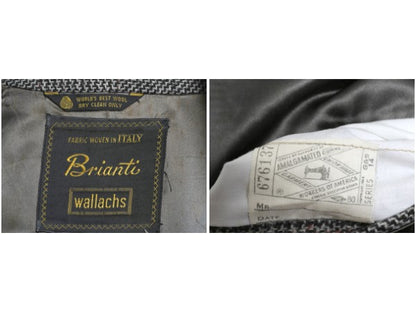70s USA製 Brianti Wallachs チェスター ロング コート メンズ L 程 ヴィンテージ ツイード ウール グレン チェック フィールド トラッド 