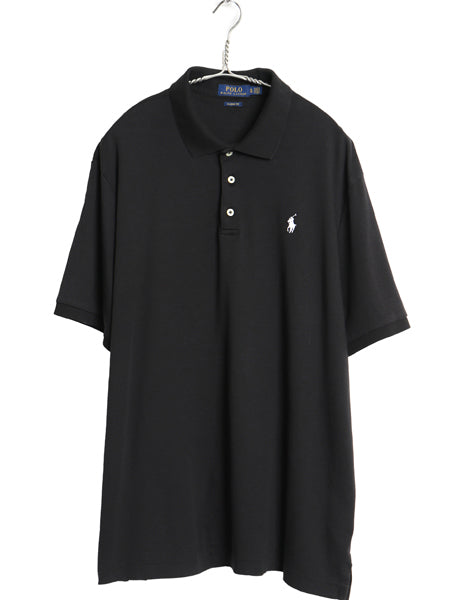 ポロ ラルフローレン 半袖 ポロシャツ メンズ XL 半袖シャツ スムース コットン ストレッチ カットソー ボックス きれいめ 大きいサイズ 黒