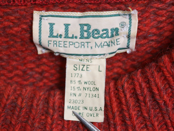 80s USA製 エルエルビーン ニット セーター メンズ L / 古着 ヴィンテージ アウトドア ウール 長袖ニット クルーネック 無地 ミドルゲージ