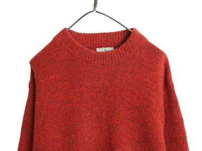 80s USA製 エルエルビーン ニット セーター メンズ L / 古着 ヴィンテージ アウトドア ウール 長袖ニット クルーネック 無地 ミドルゲージ