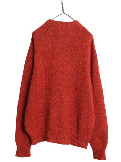 80s USA製 エルエルビーン ニット セーター メンズ L / 古着 ヴィンテージ アウトドア ウール 長袖ニット クルーネック 無地 ミドルゲージ