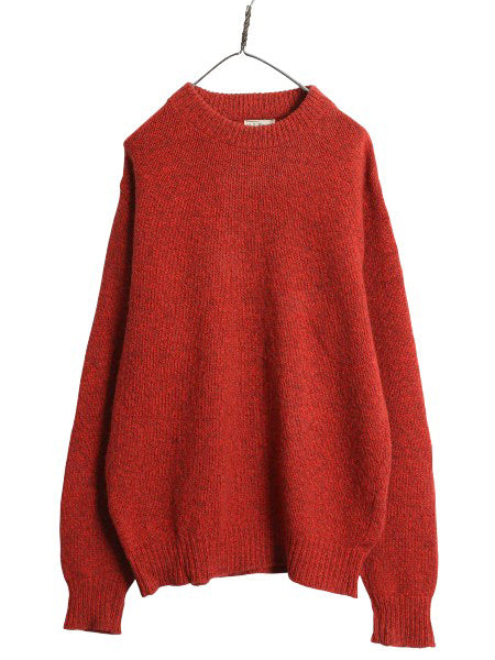 80s USA製 エルエルビーン ニット セーター メンズ L / 古着 ヴィンテージ アウトドア ウール 長袖ニット クルーネック 無地 ミドルゲージ