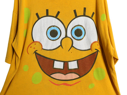 00s スポンジボブ イラスト プリント Tシャツ メンズ XL 古着 オールド 当時物 キャラクター アニメ ヘビーウェイト コットン 大きいサイズ