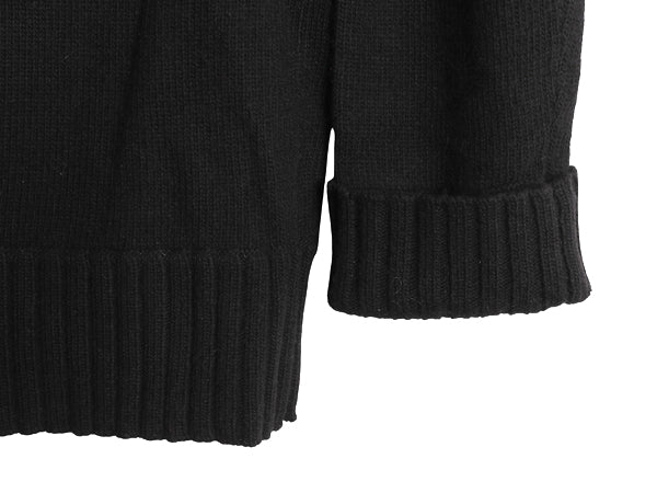 90s ローレン ラルフローレン ロールネック ニット セーター レディース 2XL オールド メリノ ウール カシミヤ ハイネック 大きいサイズ 黒