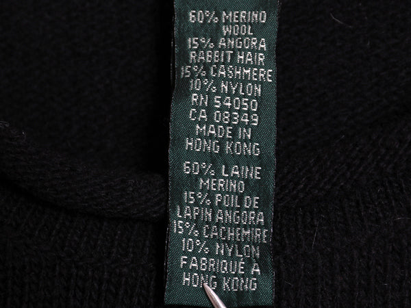 90s ローレン ラルフローレン ロールネック ニット セーター レディース 2XL オールド メリノ ウール カシミヤ ハイネック 大きいサイズ 黒