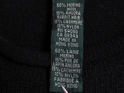 90s ローレン ラルフローレン ロールネック ニット セーター レディース 2XL オールド メリノ ウール カシミヤ ハイネック 大きいサイズ 黒