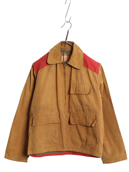 50s ★ IDEAL ハンティング ジャケット メンズ M 程/ ヴィンテージ ブラウン ダック アウトドア キャンバス ライナー付き 防水 ツートン 