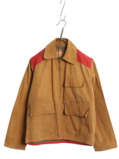 50s ★ IDEAL ハンティング ジャケット メンズ M 程/ ヴィンテージ ブラウン ダック アウトドア キャンバス ライナー付き 防水 ツートン 