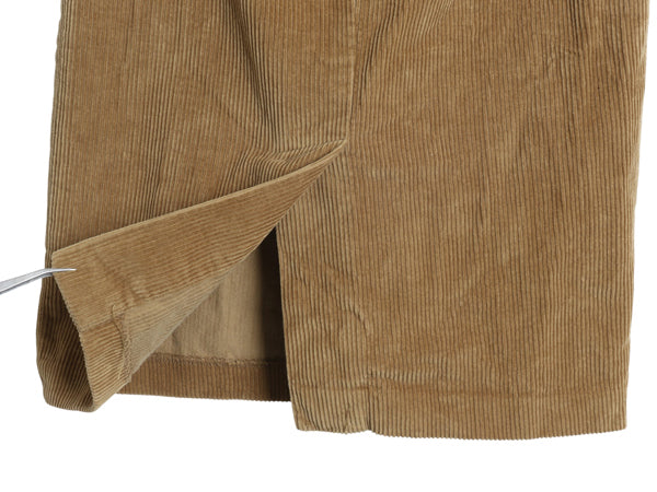 ラルフローレン 太畝 コーデュロイ タイト スカート レディース S ポロ コットン ノータック ひざ丈 無地 きれいめ シンプル カジュアル 茶