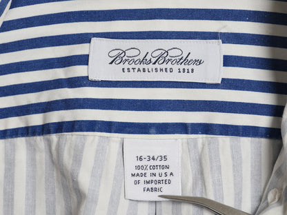 USA製 ブルックスブラザーズ ストライプ 長袖 ボタンダウン シャツ メンズ L / 長袖シャツ コットン カジュアル ワイシャツ ツートン 青 白