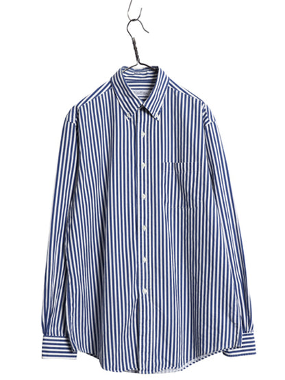 USA製 ブルックスブラザーズ ストライプ 長袖 ボタンダウン シャツ メンズ L / 長袖シャツ コットン カジュアル ワイシャツ ツートン 青 白