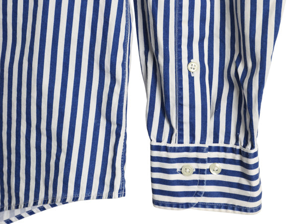 USA製 ブルックスブラザーズ ストライプ 長袖 ボタンダウン シャツ メンズ L / 長袖シャツ コットン カジュアル ワイシャツ ツートン 青 白