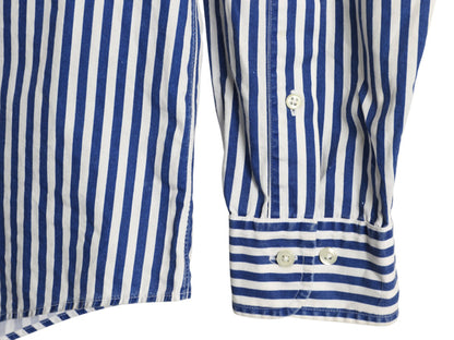 USA製 ブルックスブラザーズ ストライプ 長袖 ボタンダウン シャツ メンズ L / 長袖シャツ コットン カジュアル ワイシャツ ツートン 青 白