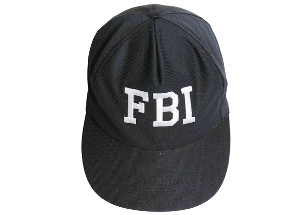 デッドストック 80s USA製 FBI 刺繍 ベースボール キャップ フリーサイズ / 未使用 ヴィンテージ トラッカー ハット シンプル 6パネル 濃紺