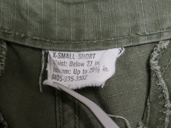 60s ★ 米軍実物 US ARMY 5th ジャングルファティーグ カーゴ パンツ XSMALL SHORT / 69年製 ヴィンテージ ミリタリー リップストップ 4th