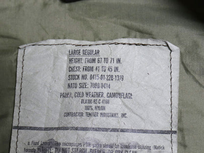 90s 米軍実物 US ARMY ECWCS ゴアテックス ウッドランドカモ 迷彩 ミリタリー ジャケット LARGE REGULAR / 1st GEN 軍物 ミリタリー マンパ