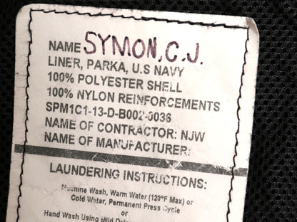 米軍実物 US NAVY ECWCS GEN2 フルジップ フリース ライナー ジャケット SMALL LONG 古着 13年製 ミリタリー USN 軍物 海軍 ジャンパー 黒