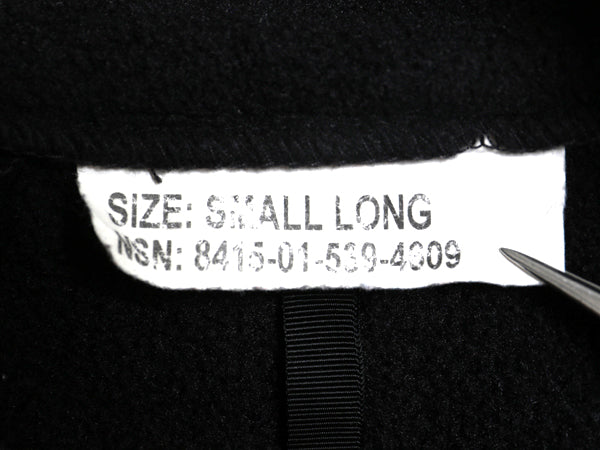 米軍実物 US NAVY ECWCS GEN2 フルジップ フリース ライナー ジャケット SMALL LONG 古着 13年製 ミリタリー USN 軍物 海軍 ジャンパー 黒