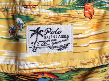 00s ポロ ラルフローレン 総柄 ショートパンツ メンズ XXL 古着 オールド ナイロン スイム ショーツ 短パン 海パン 水陸両用 大きいサイズ