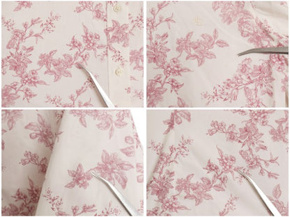 ローレン ラルフローレン 総柄 長袖 シャツ レディース L 古着 薄手 コットン ドレス ブラウス ボタニカル シワになりにくい 花柄 デザイン