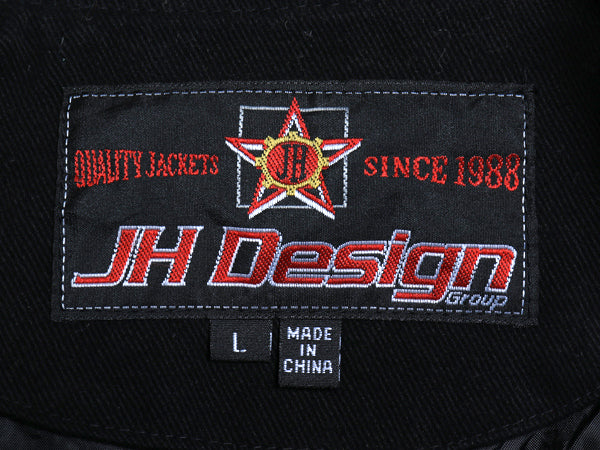 00s ジェフハミルトン コットン レーシング ジャケット メンズ L 古着 オールド NASCAR ケロッグ アディダス 企業 当時物 キャラクター 黒