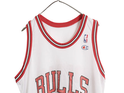 90s USA製 ブルズ メッシュ タンクトップ メンズ XL 程/ 古着 オールド NBA オフィシャル チャンピオン マイケル ジョーダン 大きいサイズ