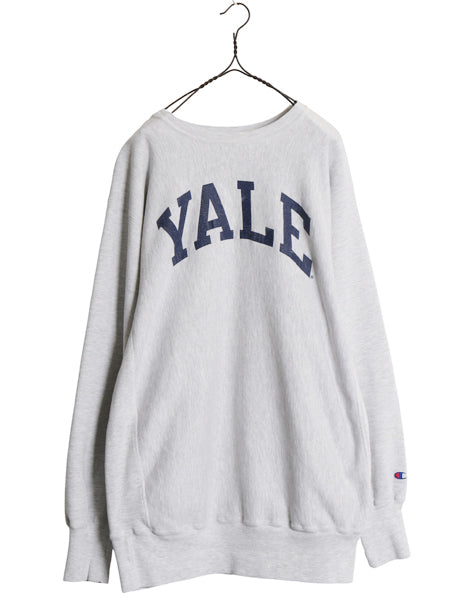 90s ★ チャンピオン リバースウィーブ YALE プリント スウェット メンズ XXL / オールド カレッジ トレーナー 霜降り 灰 大きいサイズ 2XL