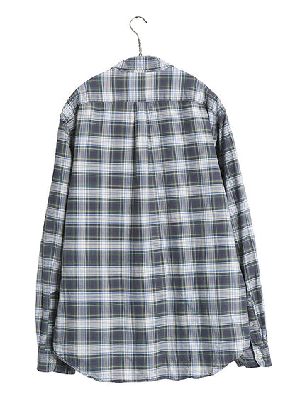 ラルフローレン チェック 長袖 ボタンダウン シャツ メンズ XL / ポロ 長袖シャツ オックスフォード コットン ワンポイント 大きいサイズ