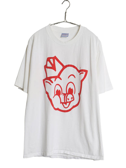 90s USA製 企業 ピグリー ウィグリー 両面 イラスト プリント Tシャツ メンズ L / オールド グラフィック キャラクター ALL SPORT 当時物