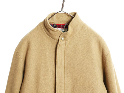 80s エルエルビーン 中綿 ウール ジャケット メンズ L 程/ ヴィンテージ メルトン ブルゾン チェック ライナー付き フルジップ ジャンパー