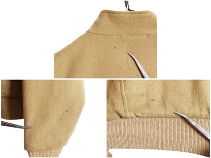 80s エルエルビーン 中綿 ウール ジャケット メンズ L 程/ ヴィンテージ メルトン ブルゾン チェック ライナー付き フルジップ ジャンパー